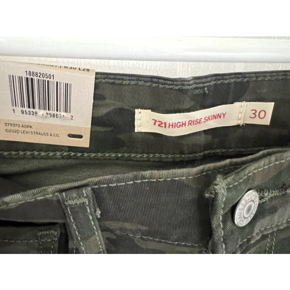 721 HIGH RISE SKINNY UTILITY WOMEN'S JEANS NWT Camouflage size 10 short LEVIS - Picture 5 of 9